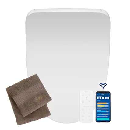 Front. Bio Bidet - Bio Bidet by Bemis BB1200 Elongated Bidet Toilet Seat with Drylette Towels - White.