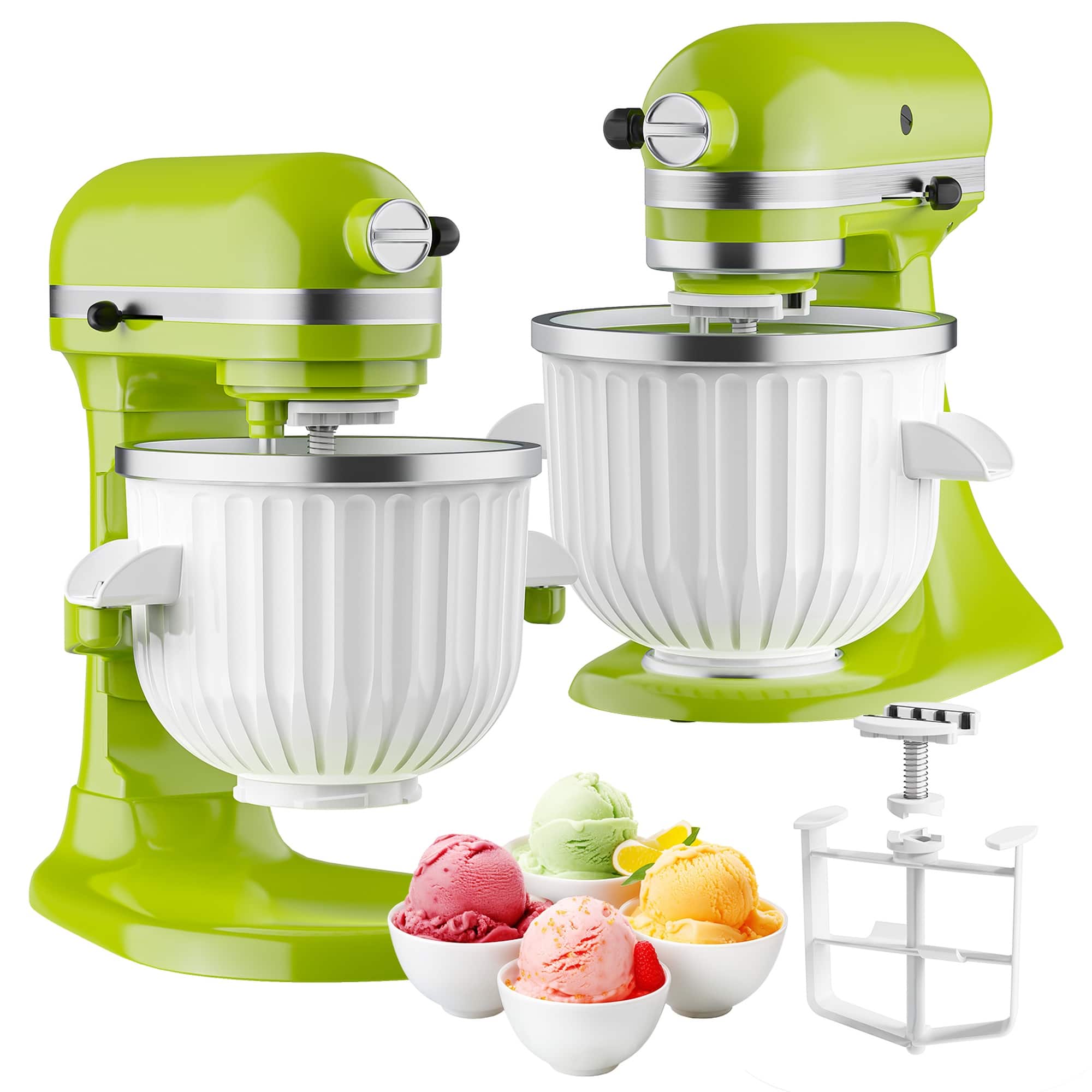 Front. Gvode - Gvode Ice Cream Maker Attachment, Compatible with KitchenAid®, Leak-Proof Bowl, Sorbet/Gelato/Yogurt - White.