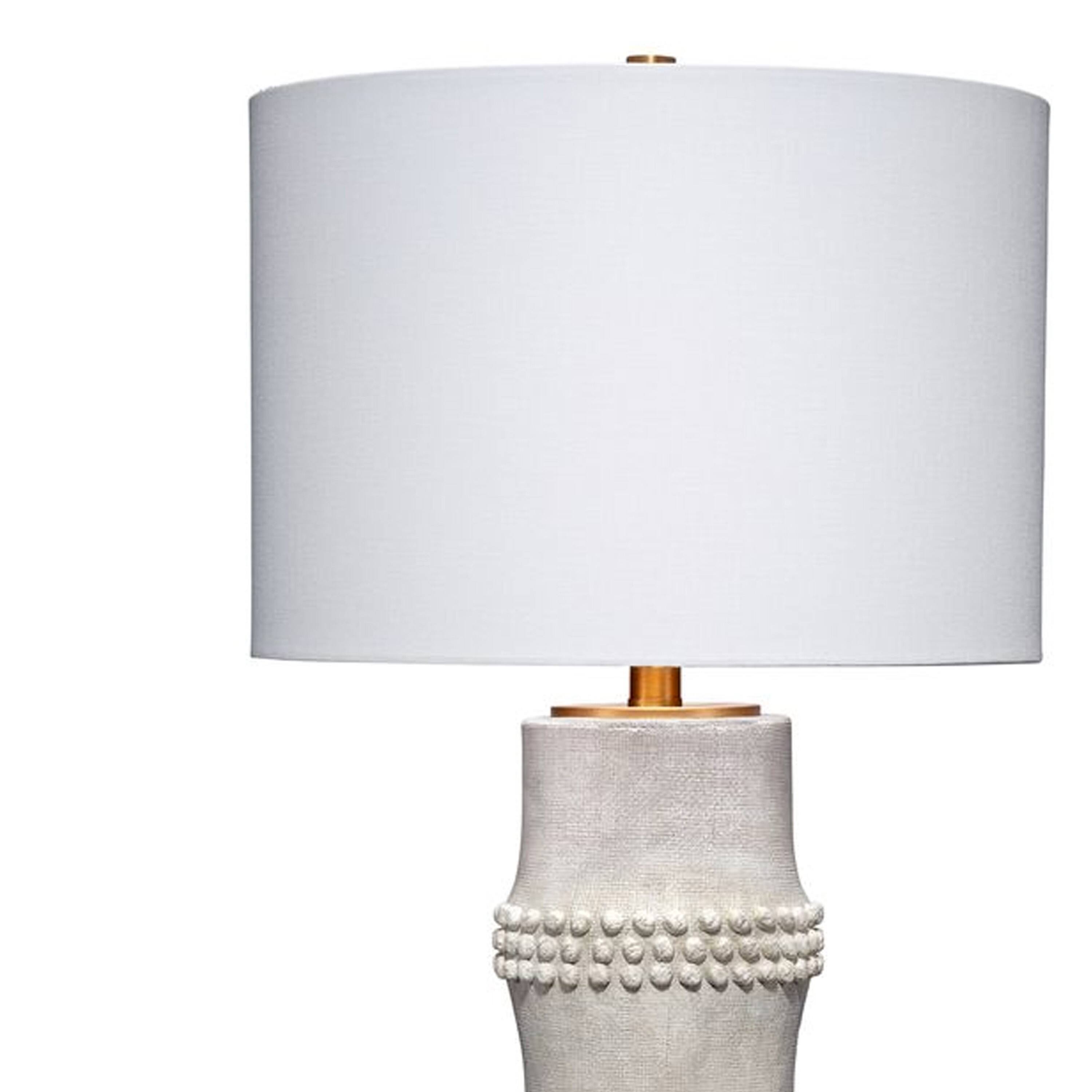 Manhattan Lane Lemy 28 Inch Table Lamp, Round Linen Drum Shade, Dotted ...
