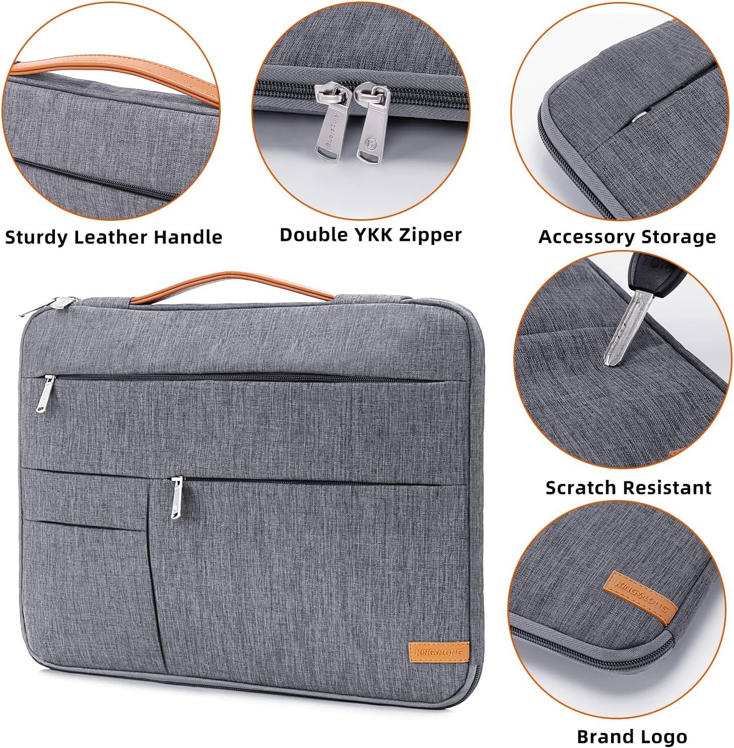 - Sturdy Leather Handle
- Double YKK Zipper
- Accessory Storage
- Scratch Resistant
- Brand Logo