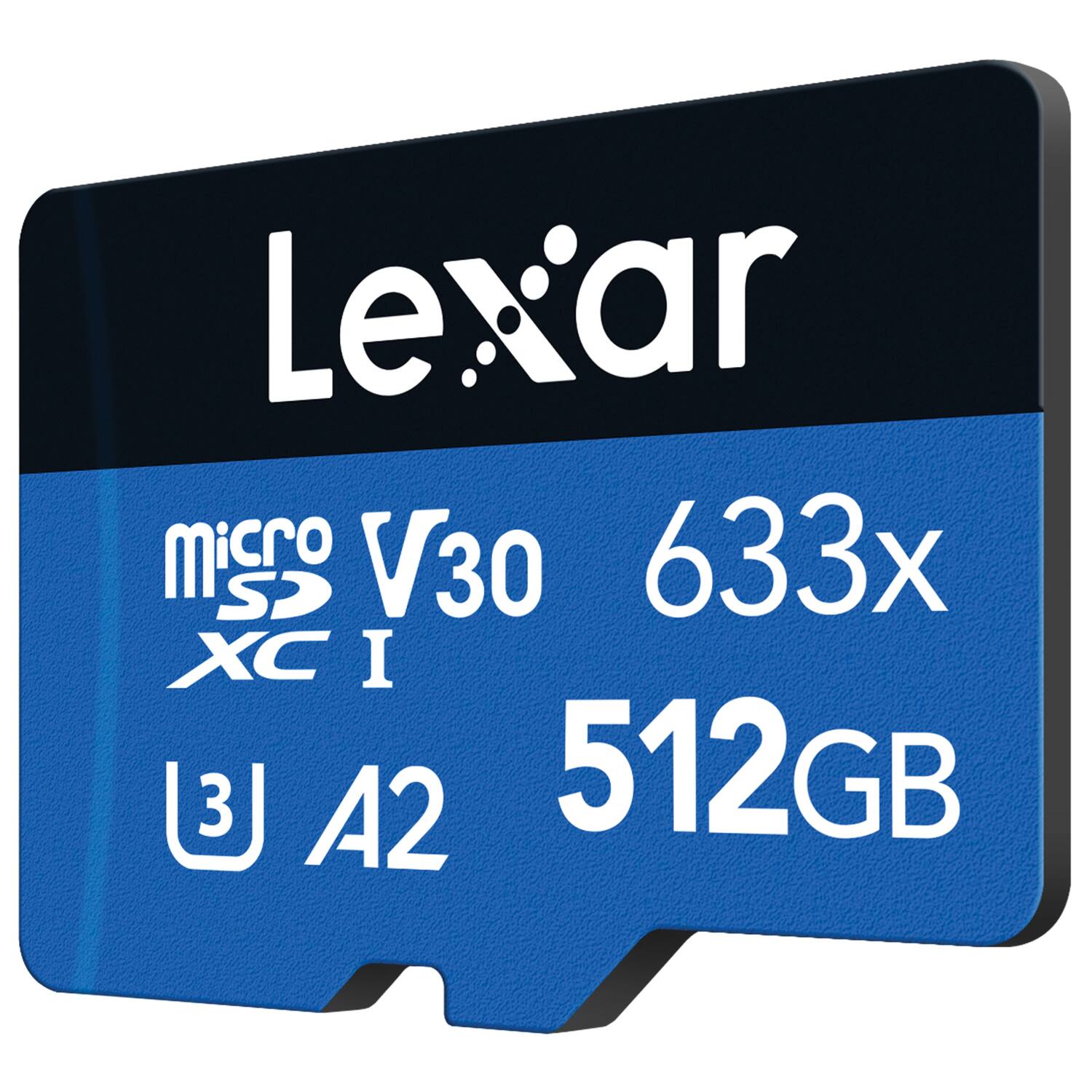 Lexar  
microSD  
V30  
633x  
XC I  
A2  
512GB