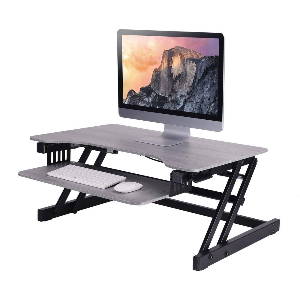 Alt View 4. Rocelco - 32" Height Adjustable Standing Desk - Grey.