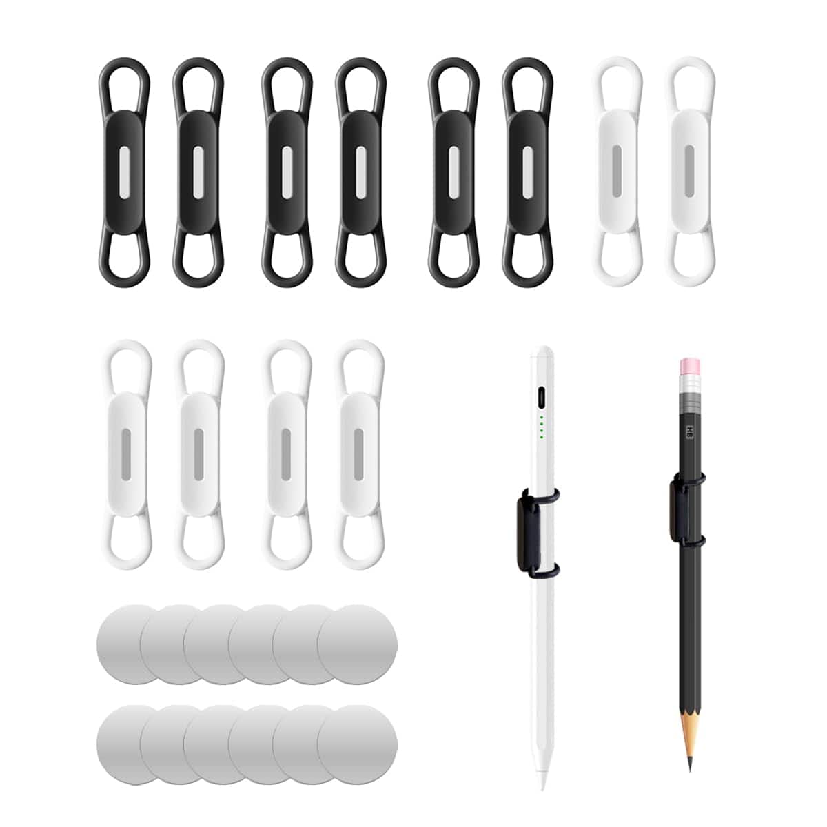 Vulpecula Spade - Magnetic Pen Holders Set of 12,Silicone Adjustable Pen Pencil Holder,Flexible Pencil Holder for