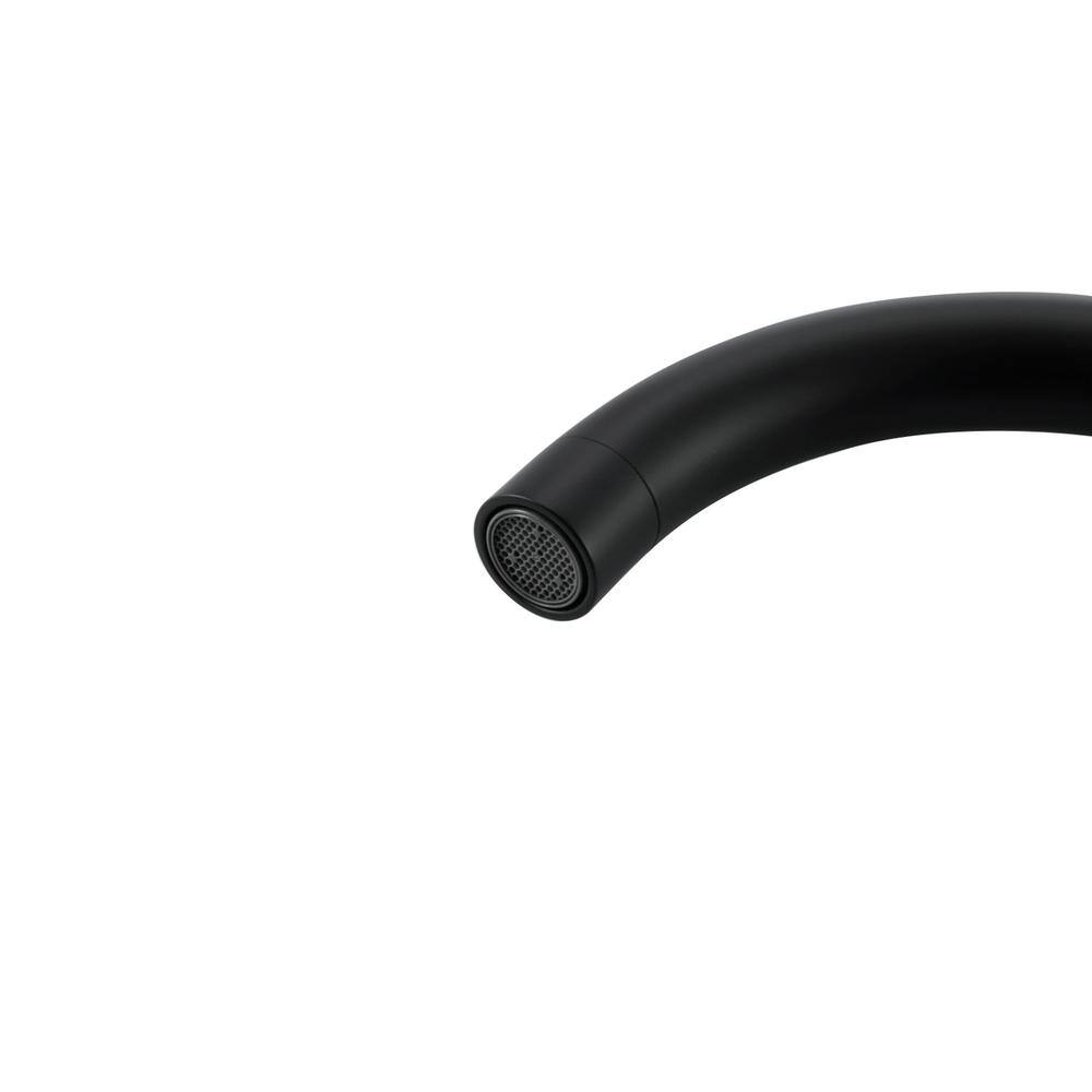 Left. Elegant Kitchen and Bath - Louis Single Hole Single Handle Bathroom Faucet in Matte Black - Matte Black.