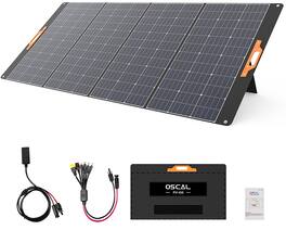 OSCAL - Portable Solar Panel, 23% High Conversion Foldable Solar Panel Suitable for Solar Generator,IP65 Waterproof - Black/Orange