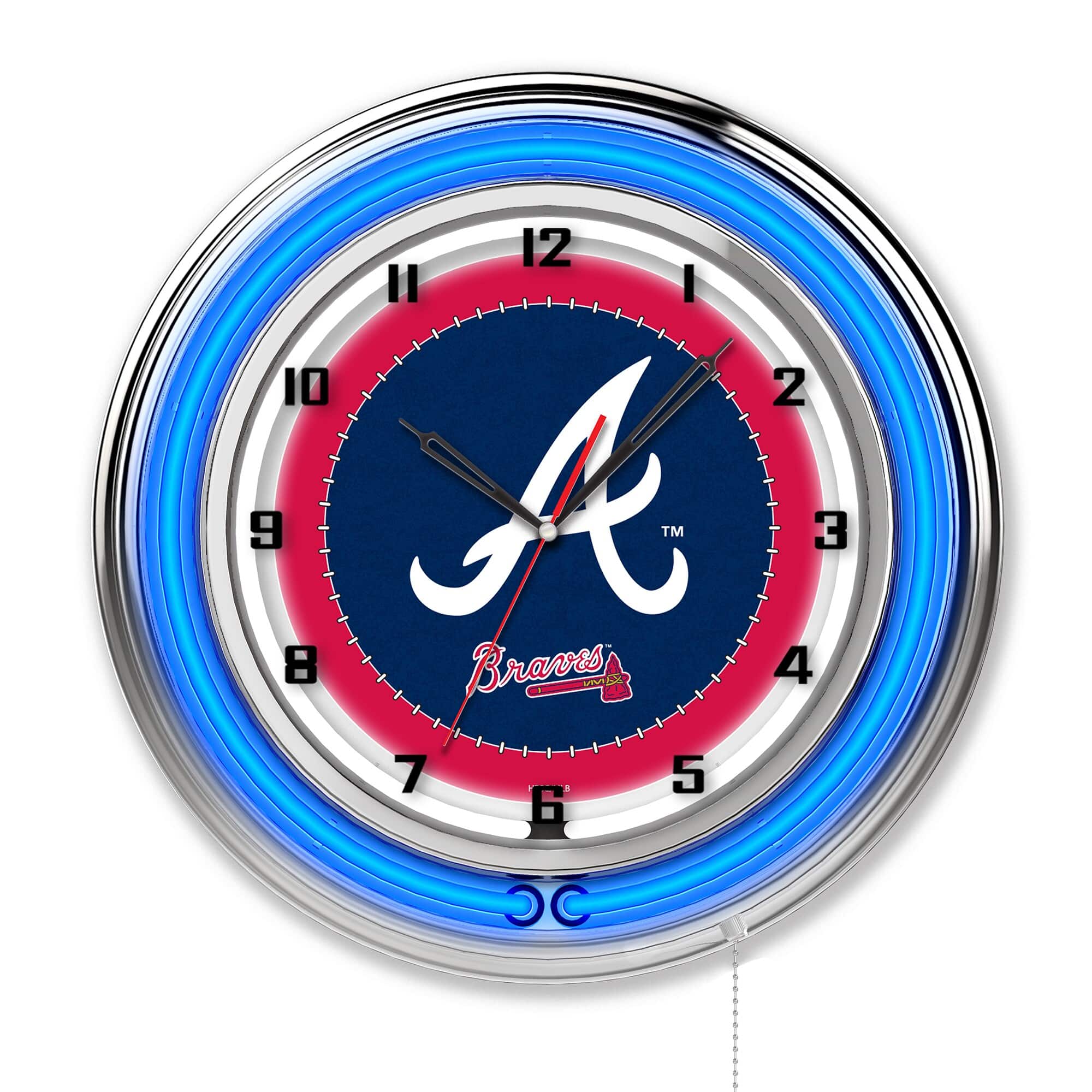 Holland Bar Stool Co. - Atlanta Braves 19" Double Neon Wall Clock - Multicolor