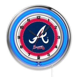 Holland Bar Stool Co. - Atlanta Braves 19" Double Neon Wall Clock - Multicolor