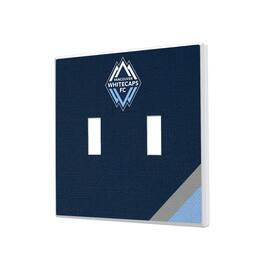 Keyscaper - Vancouver Whitecaps FC Diagonal Stripe Design Double Toggle Lightswitch Plate - Multicolor