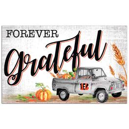 Fan Creations - Cincinnati Bengals 11" x 19" Forever Grateful Sign - White