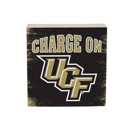 Evergreen Enterprises - UCF Knights 6" Square Fan Chant Wood Block Shelf Sign - Multicolor