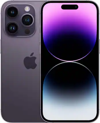 Front. Apple - iPhone 14 Pro 128GB Unlocked - Deep Purple.