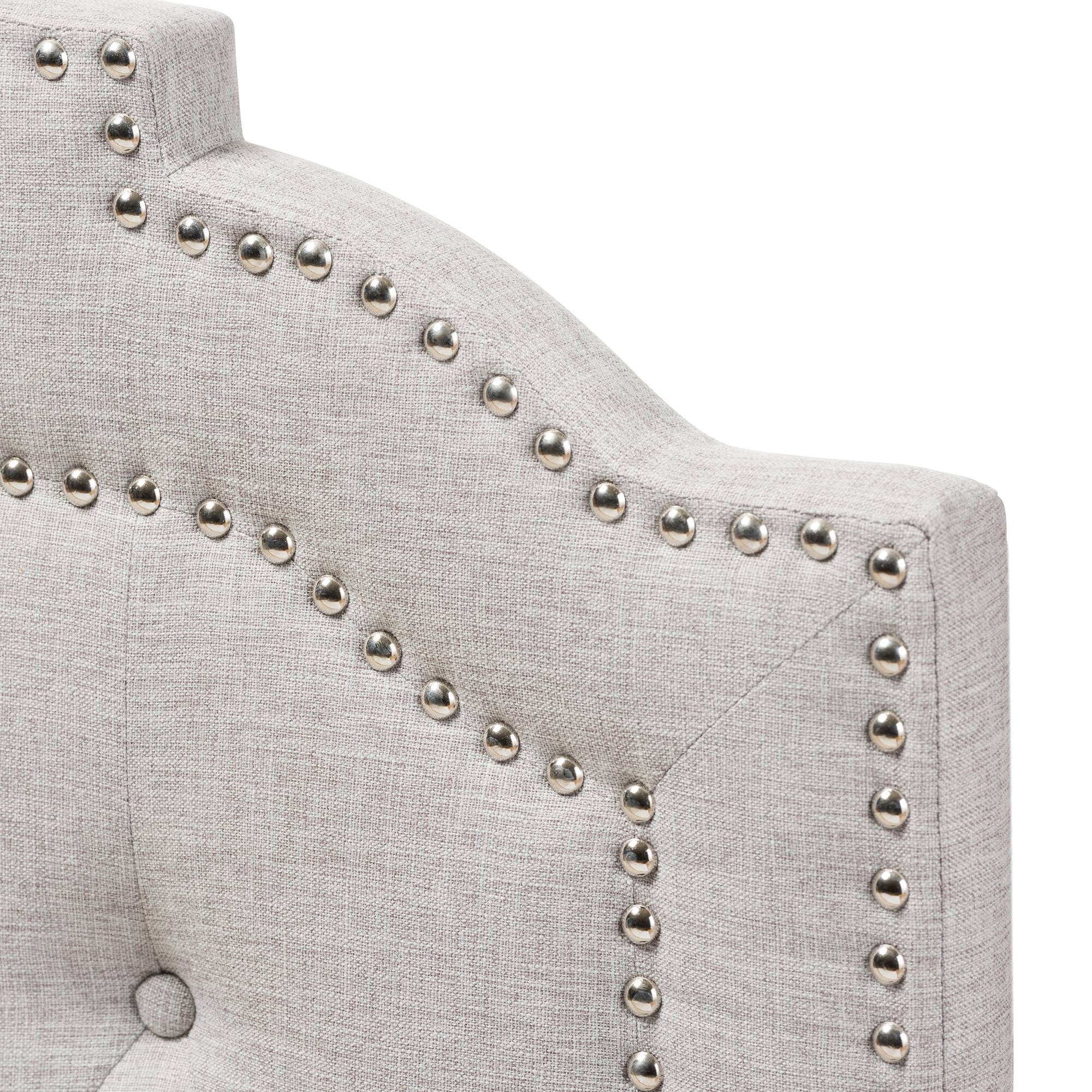 Left. Baxton Studio - Edith Modern and Contemporary Fabric Twin Size Headboard - Greyish Beige.