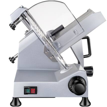 Front. Glintex - 240W Commercial Meat Slicer 10" Carbon Steel Blade Electric Deli Slicer with Adjustable Thickness . - Natural.