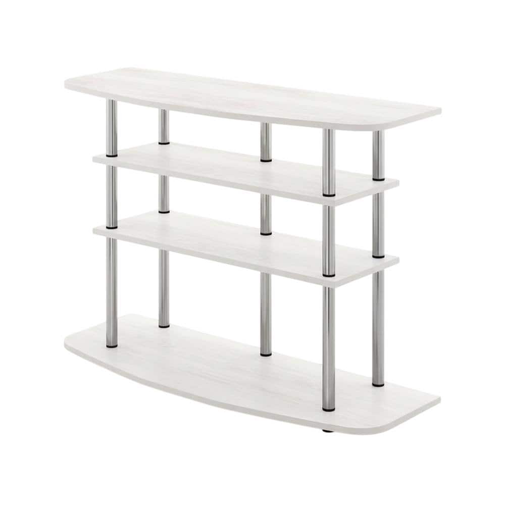 FurniFact - Oak 4-Tier TV Stand with Wood Store Display for up to 46-inch Screens - White price history on PriceWatchPro