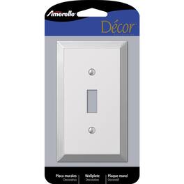 AMERELLE - Century Polished 1 gang Stamped Steel Toggle Wall Plate 1 pk - Chrome