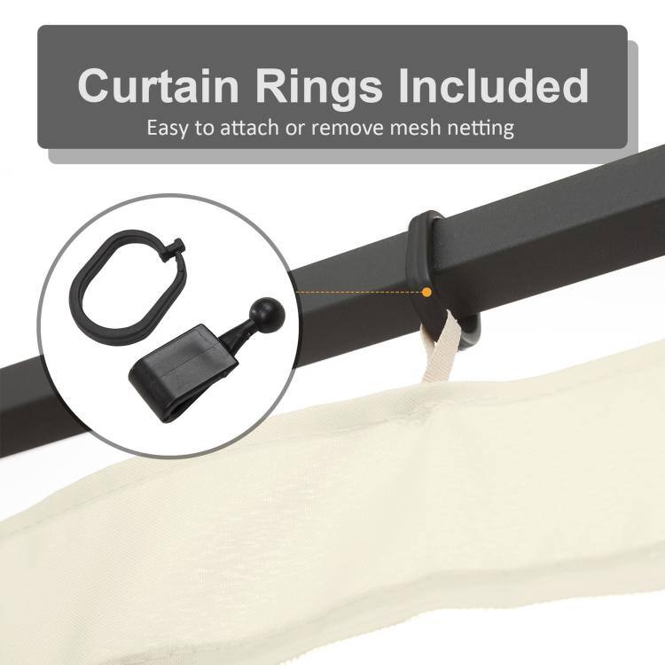 Curtain Rings Included  
Easy to attach or remove mesh netting