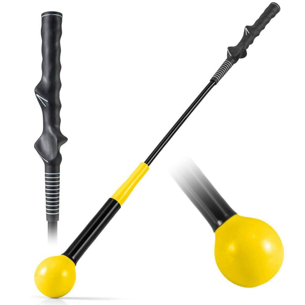Alt View 2. Resenkos - 31.5 Inch Weighted Golf Swing Trainer for Rhythm & Balance - Yellow.