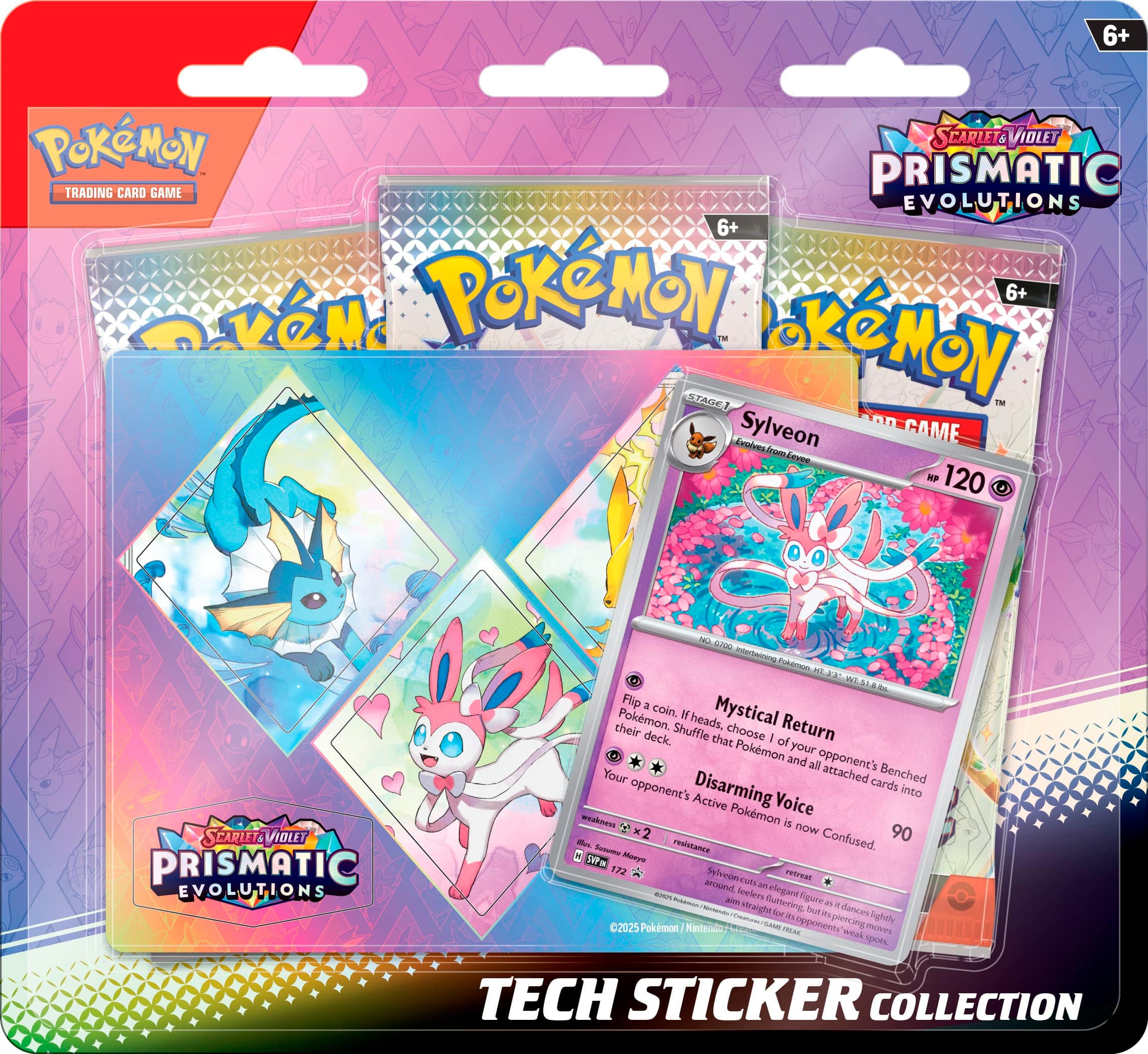 Pokemon Prismatic Evolutions Tech Sticker Collection: 6+ Pokemon Searlet Violet Trading Card Game (Prismatic Evolutions)