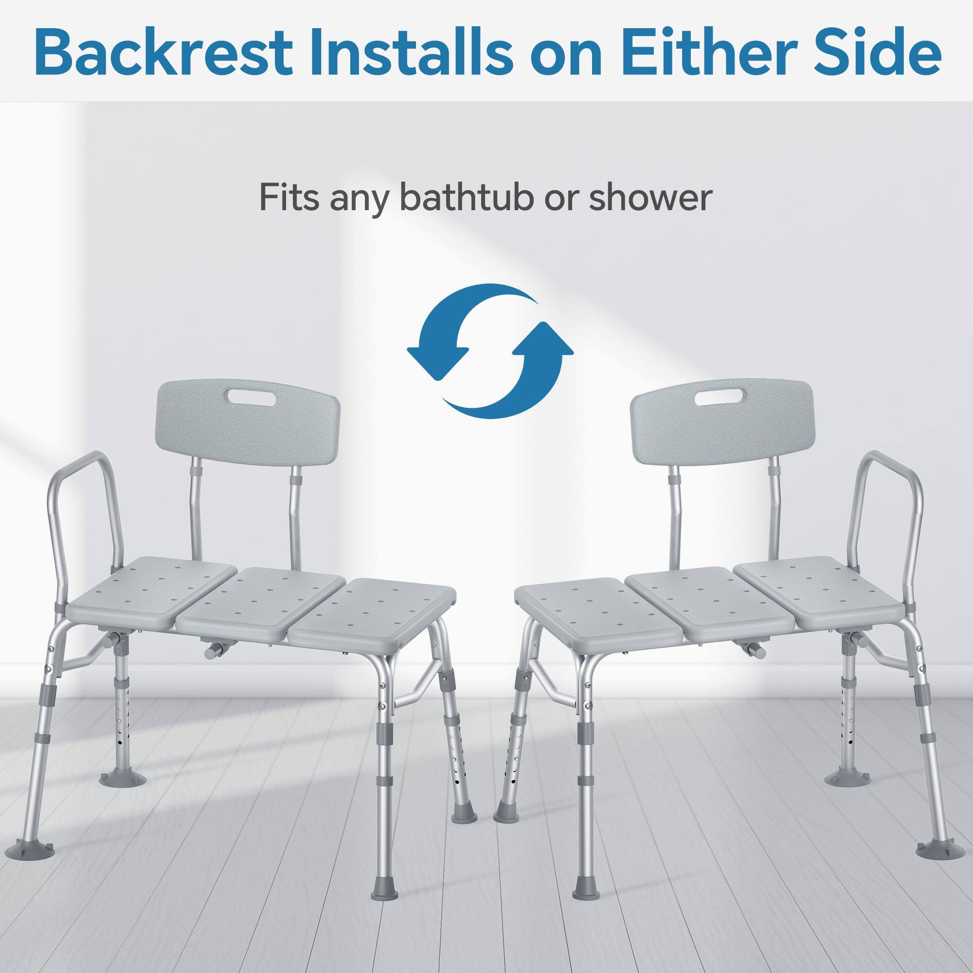 Backrest Installs on Either Side

Fits any bathtub or shower