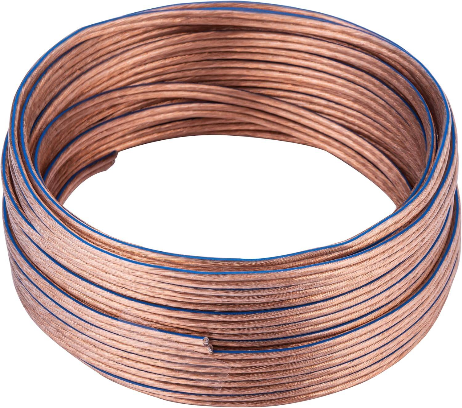 Left. Cables Direct Online - Cables Direct Online 12/2 Speaker Wire 25ft CCA Clear w/ Banana Plugs, Low Voltage Audio Cable - Transparent.