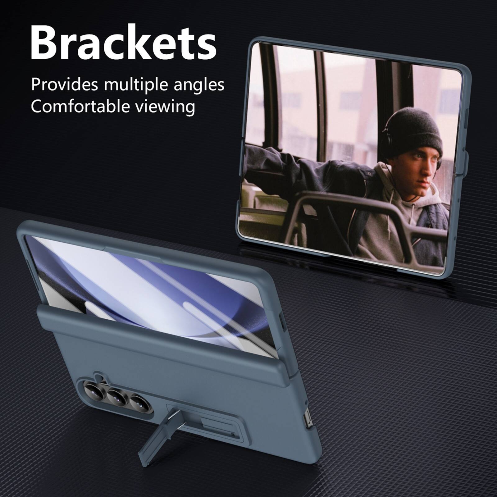 Brackets  
Provides multiple angles  
Comfortable viewing