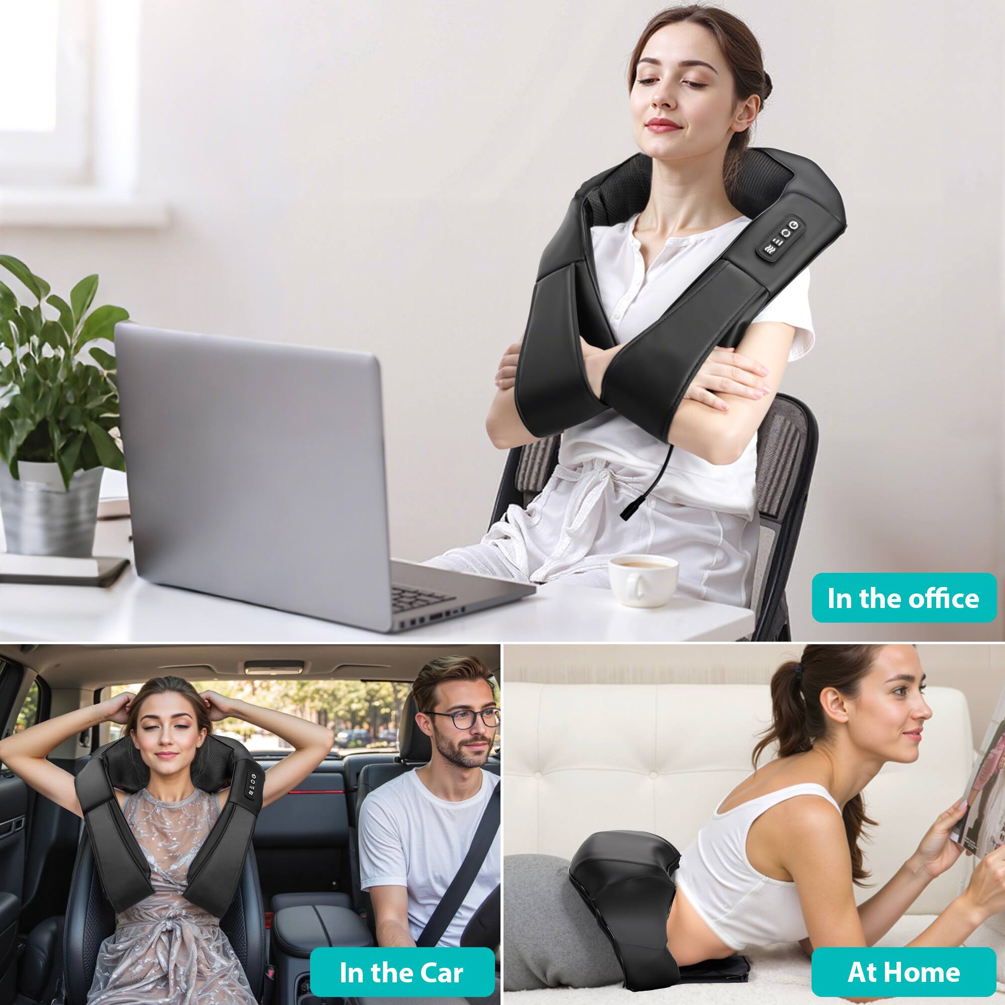 Sugift Shiatsu Neck and Shoulder Massager with Heat, 8 Deep