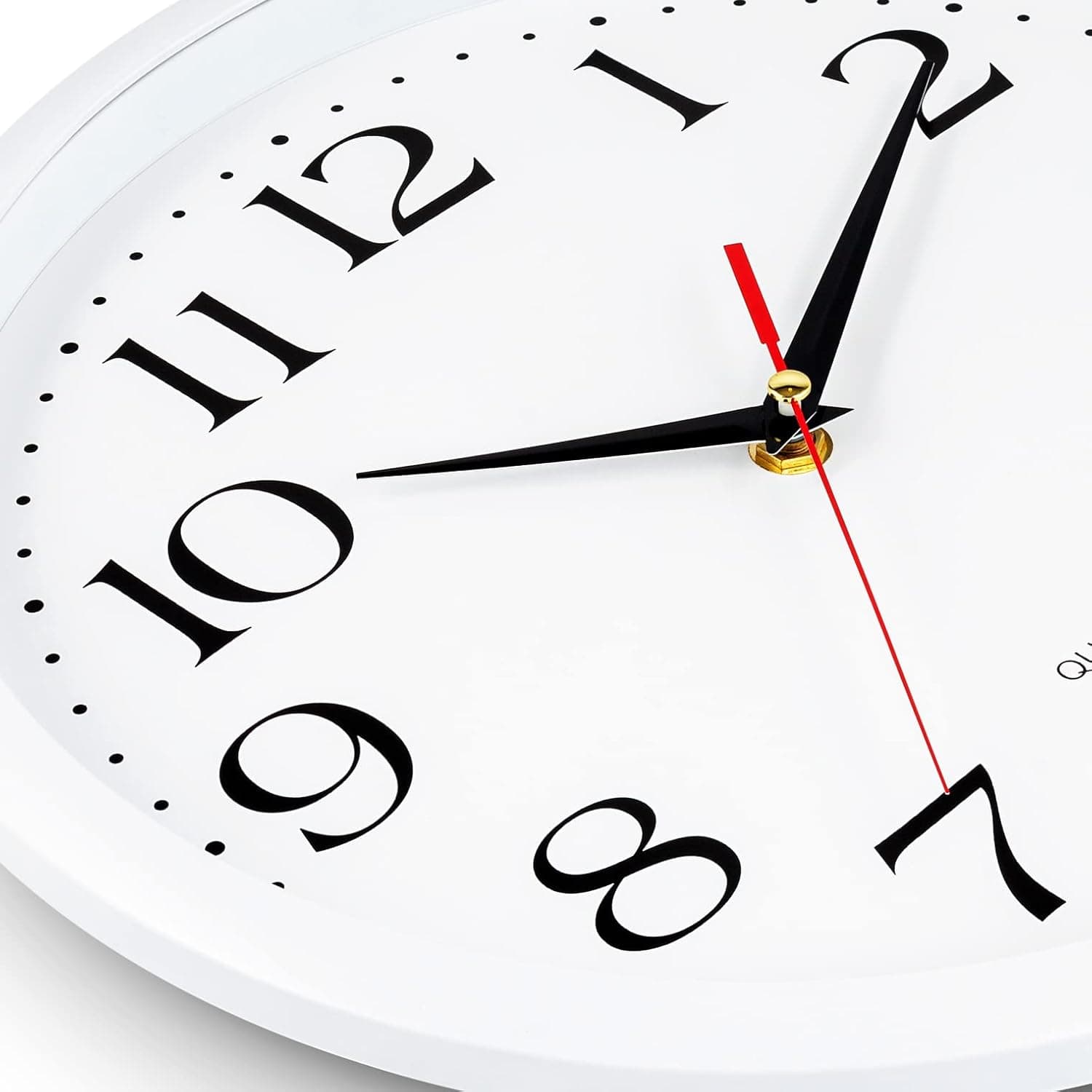 Alt View 2. FINEAK - 12" Silent White Wall Clock, Battery Operated, Easy Read, Black Hands - White.