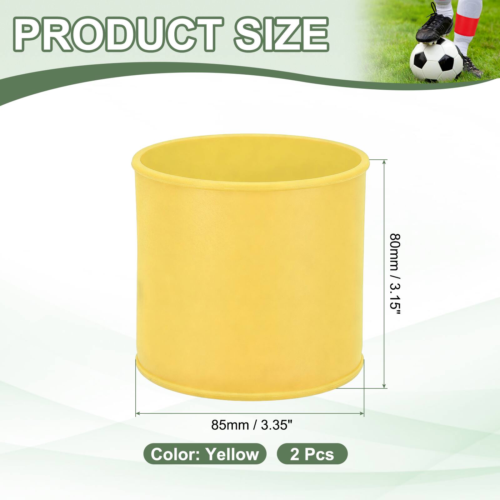 PRODUCT SIZE  
80mm / 3.15"  
85mm / 3.35"  
Color: Yellow  
2 Pcs