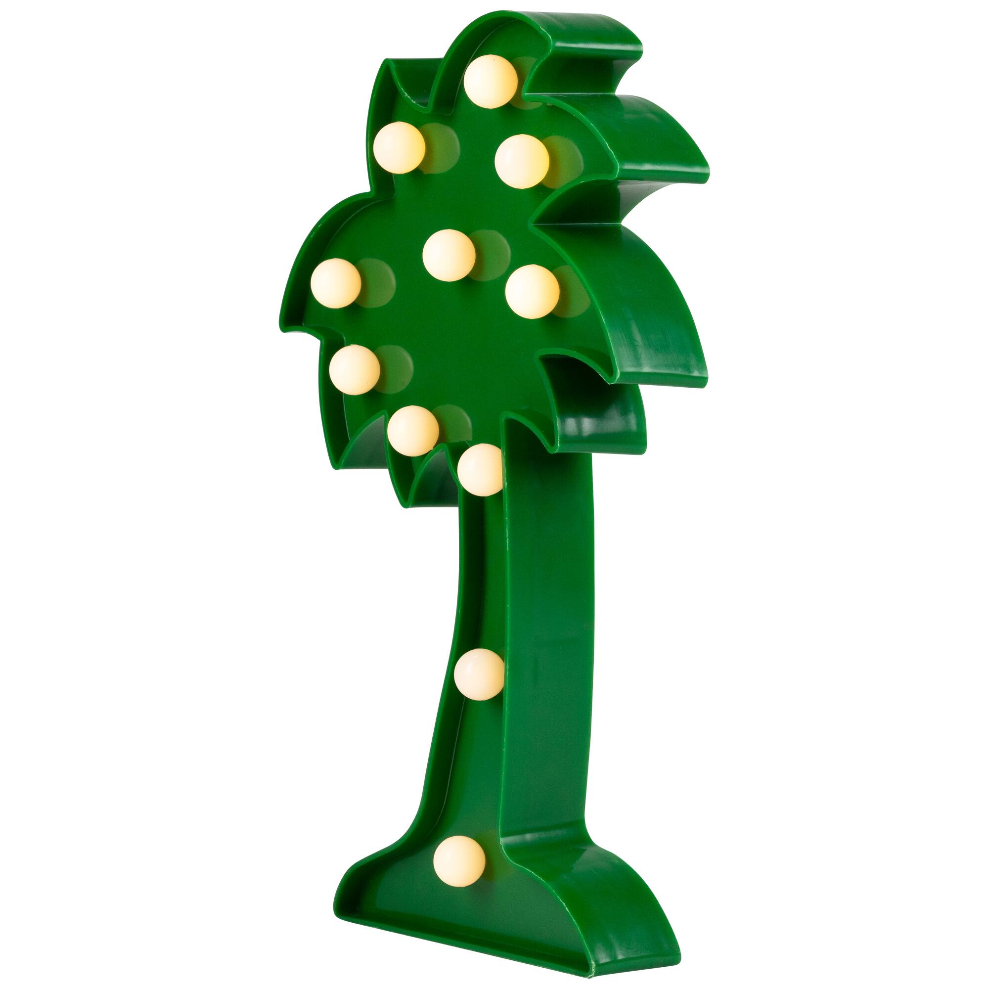 Alt View 4. Northlight - LED Lighted Palm Tree Marquee Wall Art - 10" - Green - Green.
