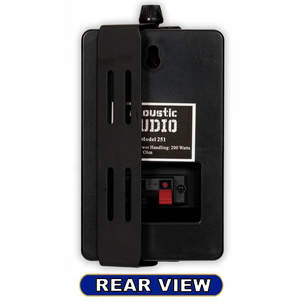 Aoustic AUDIO  
Model 251  
Power Handling: 200 Watts  
Ohm  

REAR VIEW