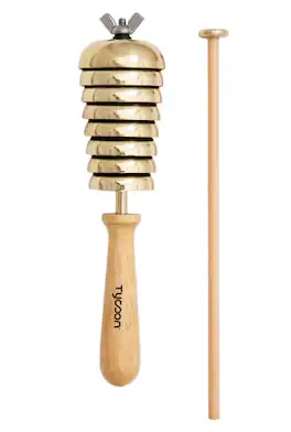 Tycoon Percussion - Small Handheld Bell Tree, Brass Bells, Produces Glissando Effect, Includes Striker, Small 2.5" x 10" Size
