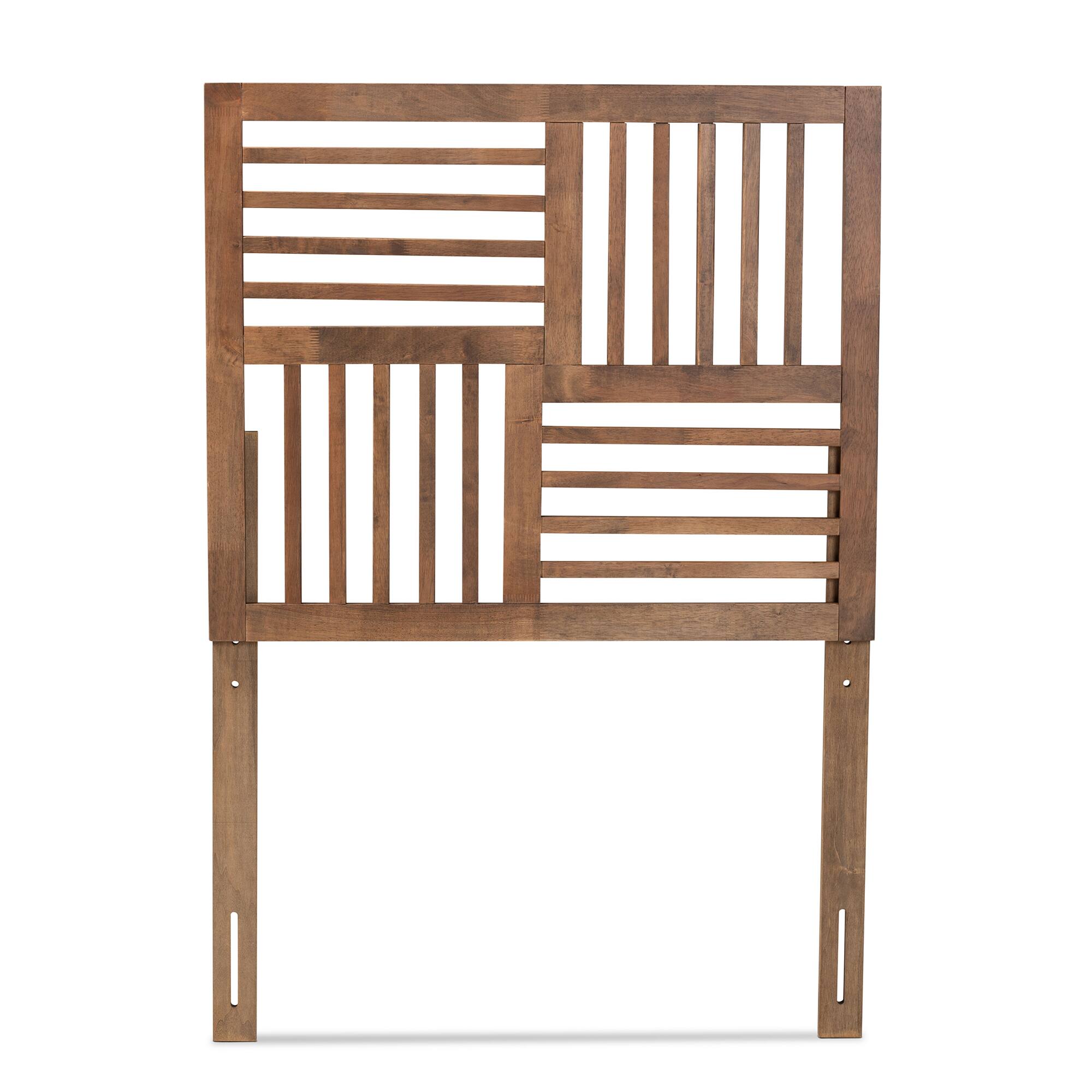 Angle. Baxton Studio - Adler Modern and Contemporary Transitional Finished Wood Twin Size Headboard - Ash Walnut.