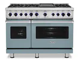 Viking - 48"W./24"D. Dual Fuel Sealed Burner Range-6 Burners/Griddle-LP - November Sky