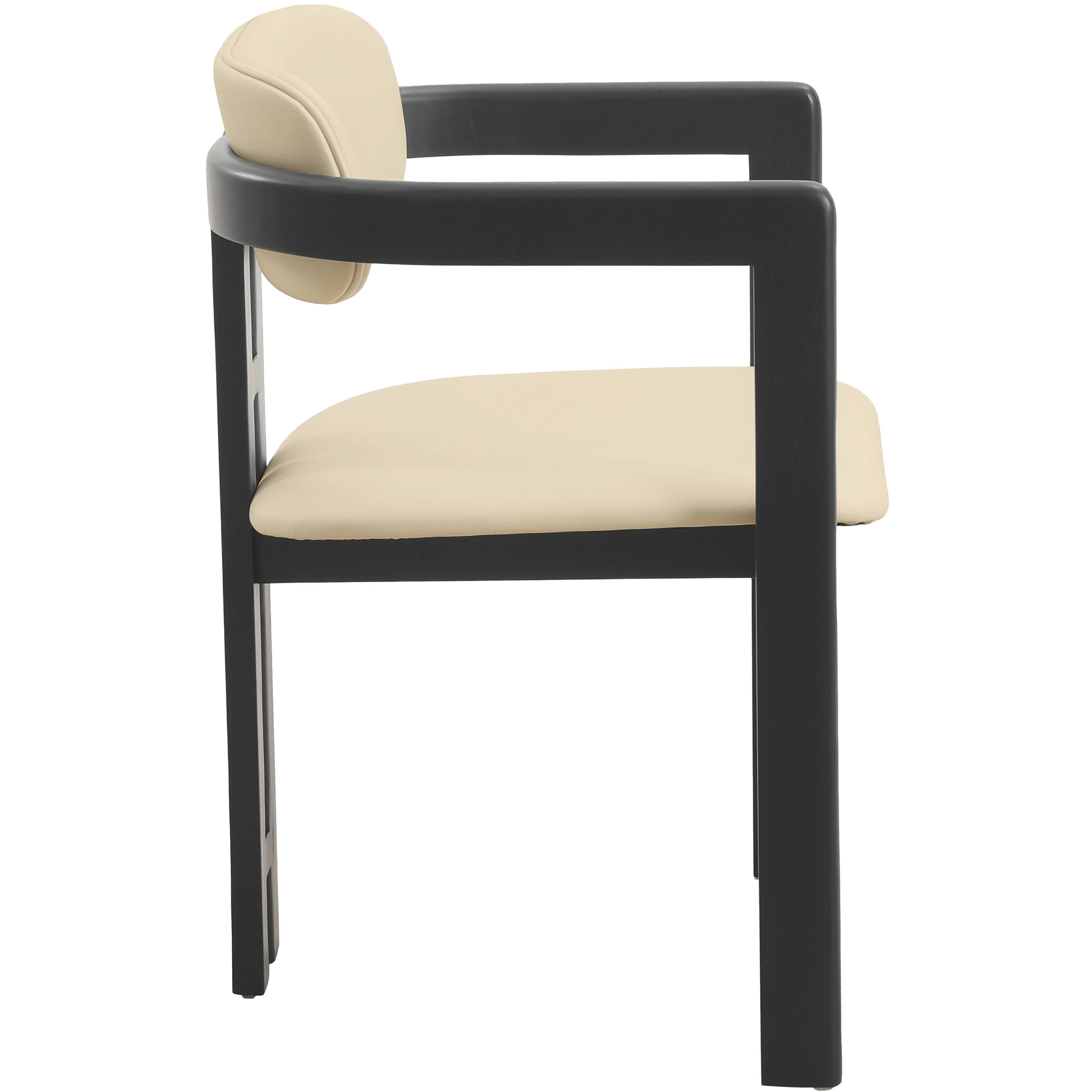 Alt View 3. LeisureMod - Velo 2-PCS Faux Leather Side Chair - Modern Dining Accent Armchair - Black/Off White.