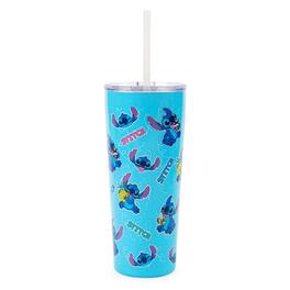 Silver Buffalo - Disney Lilo & Stitch Snack Toss Double-Walled Stainless Steel Tumbler - Blue