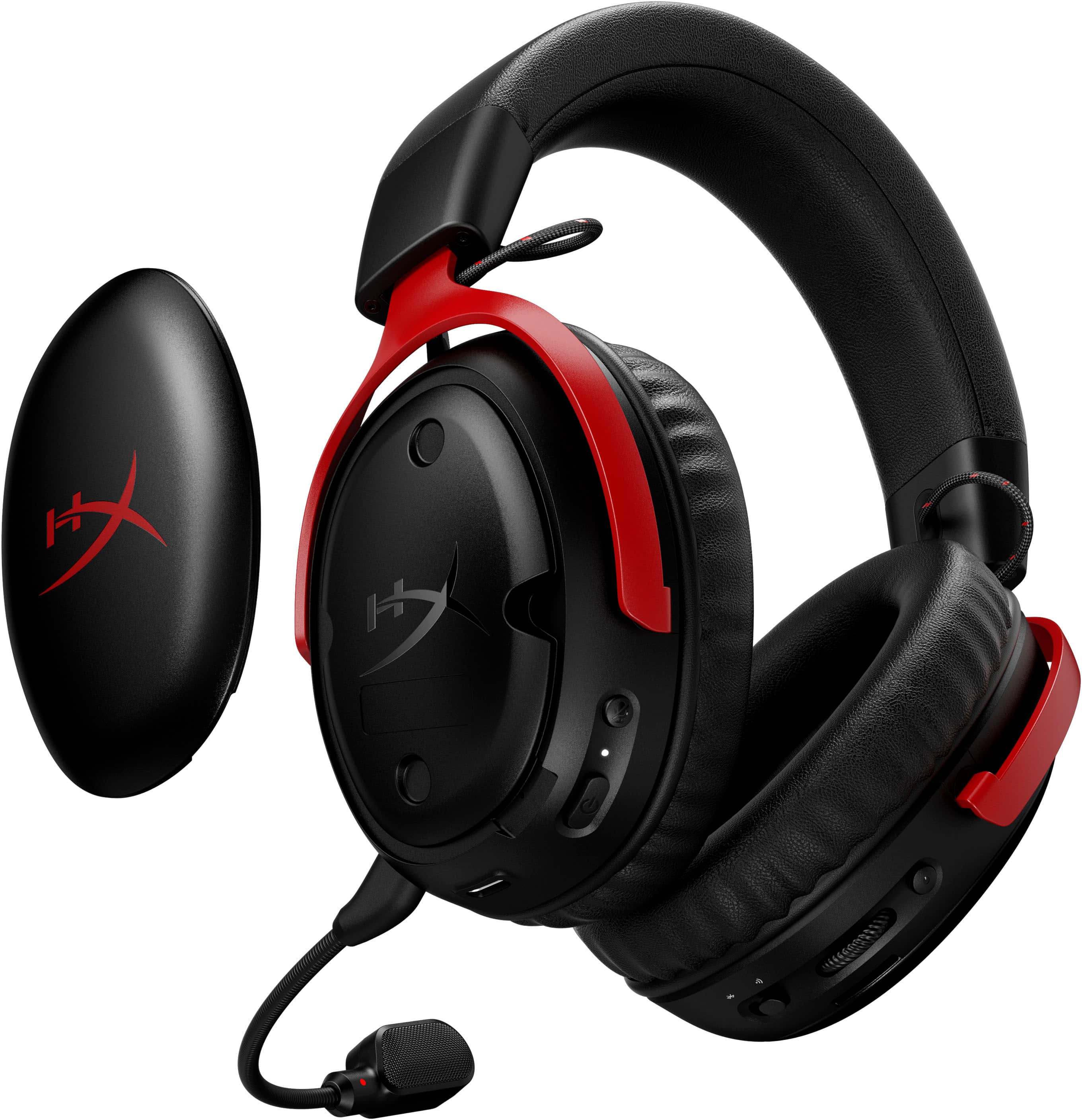 Alt View 13. HyperX - Cloud III S Wireless Gaming Headset for PC, PS5, PS4, Nintendo Switch, Mac, and Mobile - Red/Black.
