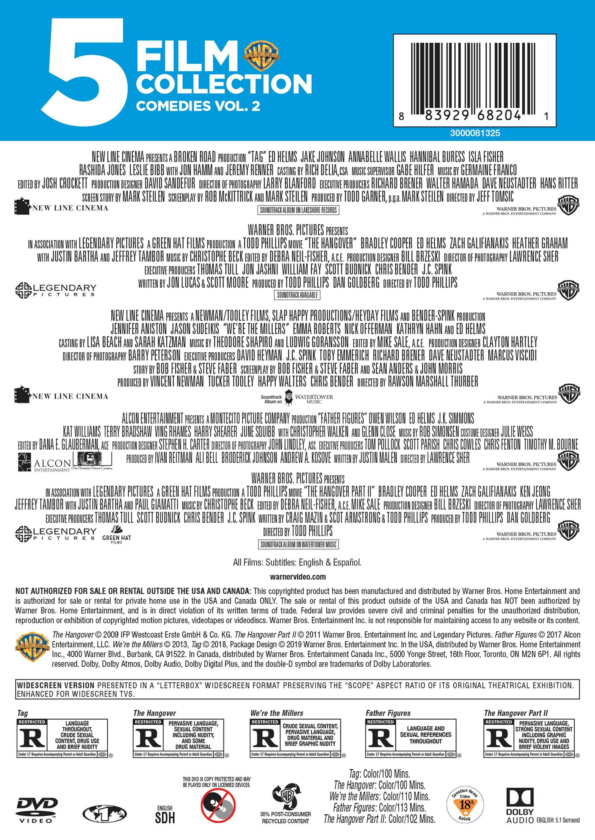 Angle. Tag/The Hangover/We're the Millers/Father Figures/The Hangover II (Box Set) [DVD].