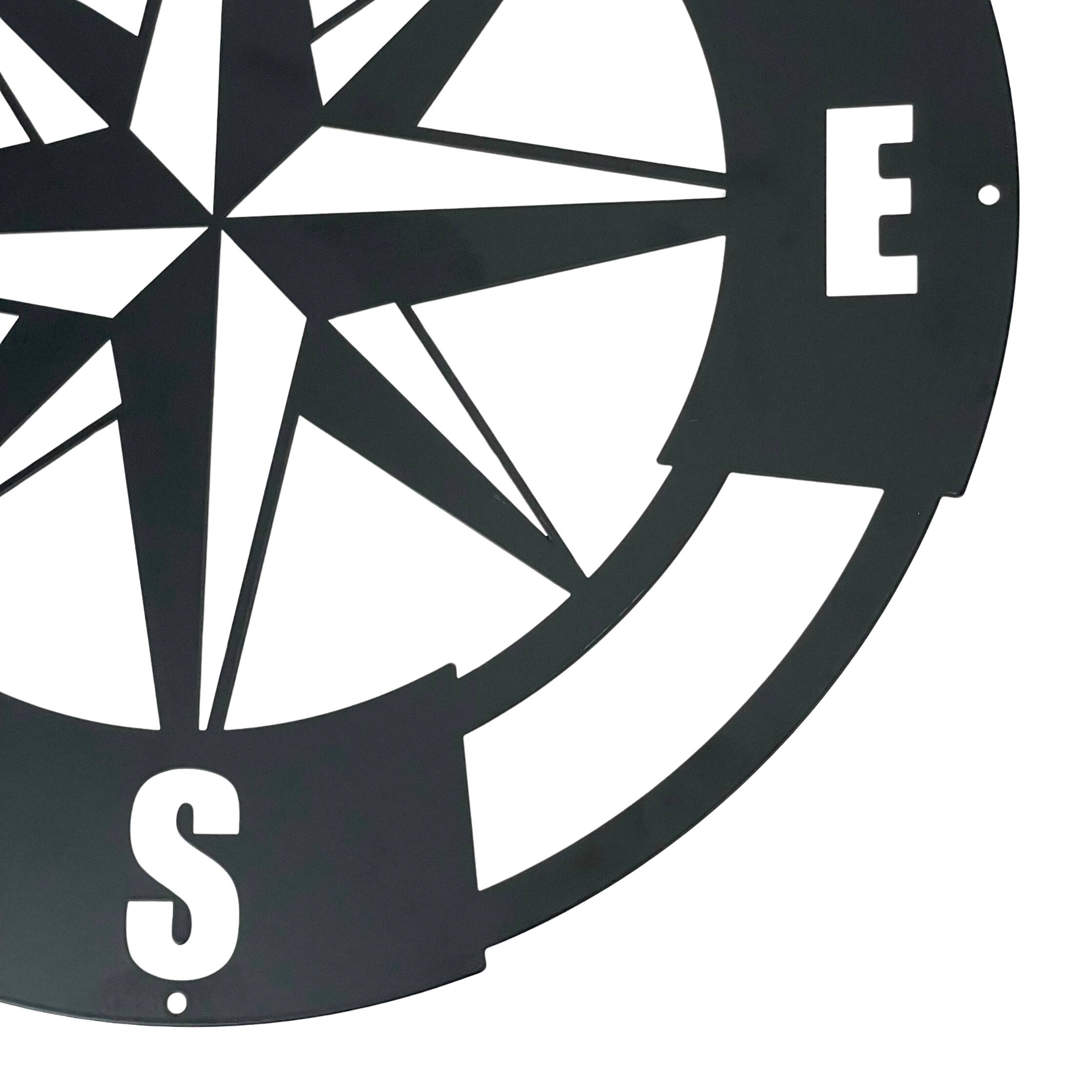 Alt View 5. Chesapeake Bay - Intricate Metal Compass Rose Wall Art – 15.5 Inch Diameter – Durable Laser-Cut Design – Perfect for Nautical Decor - Black.