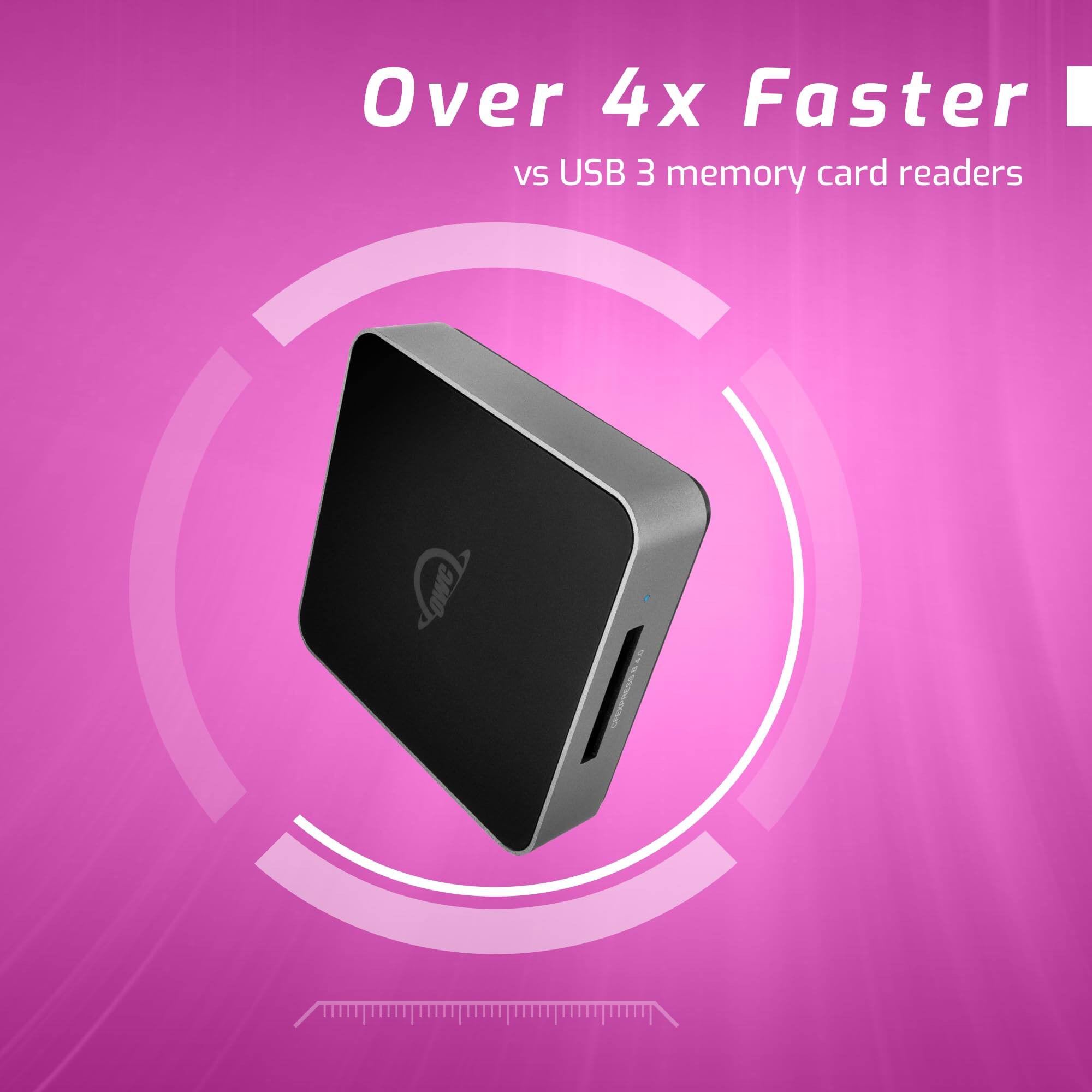 Over 4x Faster  
vs USB 3 memory card readers