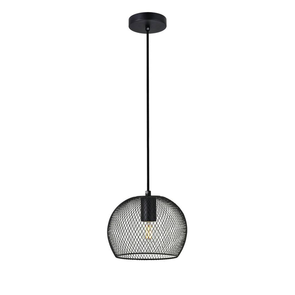 Alt View 3. Living District - Keller 1 Light Black Pendant - Black.