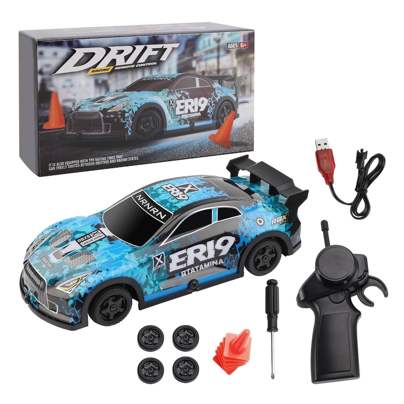 Topteng - WLtoys 22206 1/22 4WD RC Car -9.3MPH,2.4G Remote,Metal Chassis, Drift & Racing Tires, LED Lights, RTR for Adult&Kid Blue