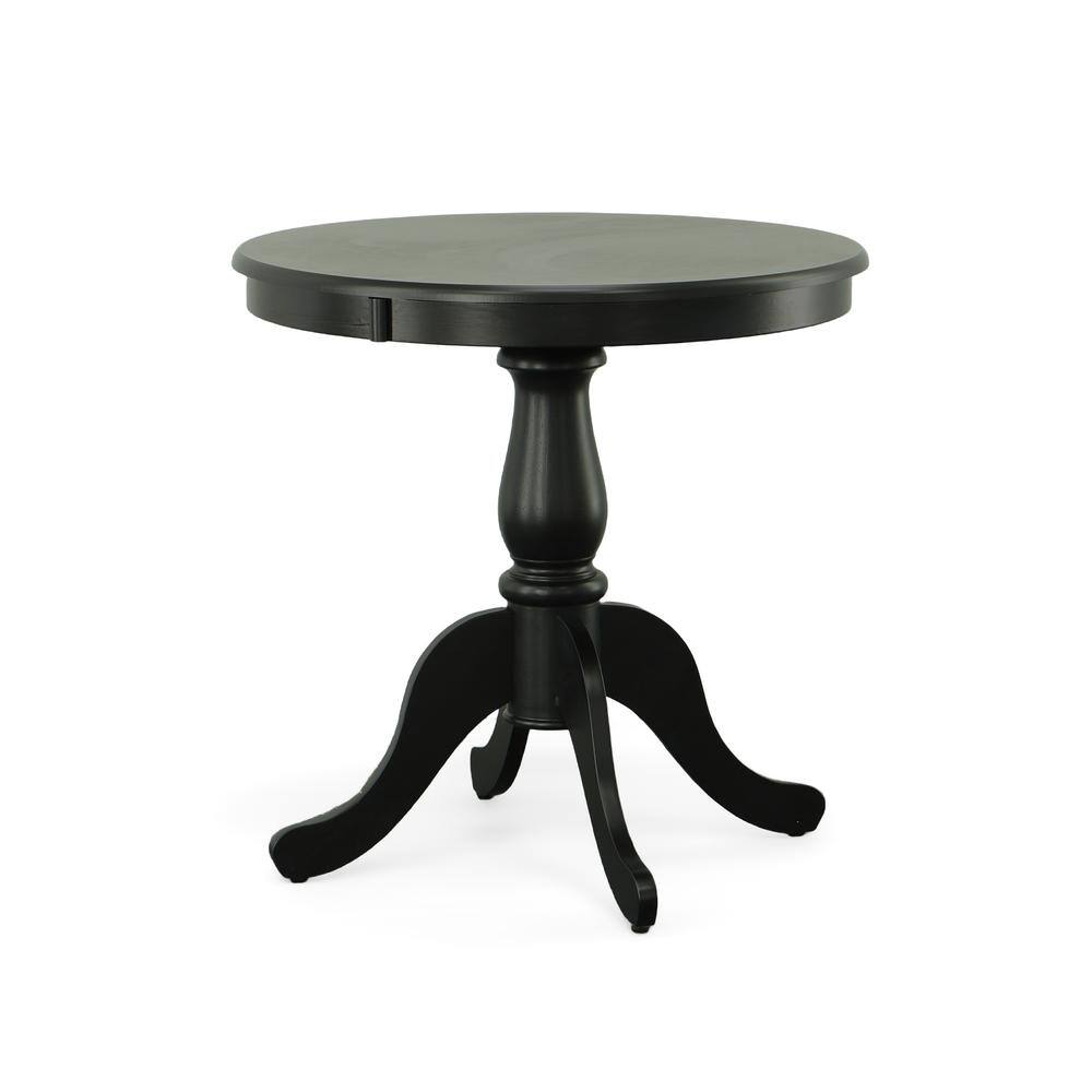 Alt View 1. Carolina Chair & Table - Fairview 30" Round Pedestal Dining Table - Antique Black - Black.