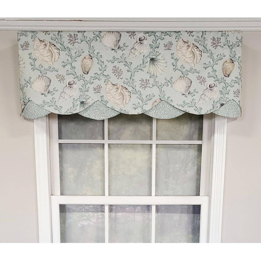 Angle. RLF Home - RLF Home Luxurious Modern Design Classic Windamar Petticoat Style Window Valance 50" x 15" Sea Glass - Sea Glass.