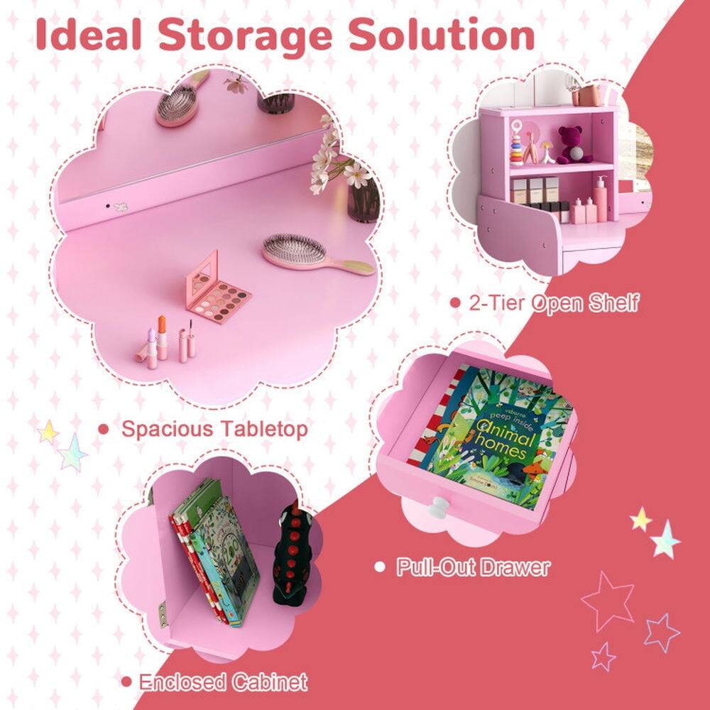 Ideal Storage Solution

- 2-Tier Open Shelf
- Spacious Tabletop
- Pull-Out Drawer
- Enclosed Cabinet