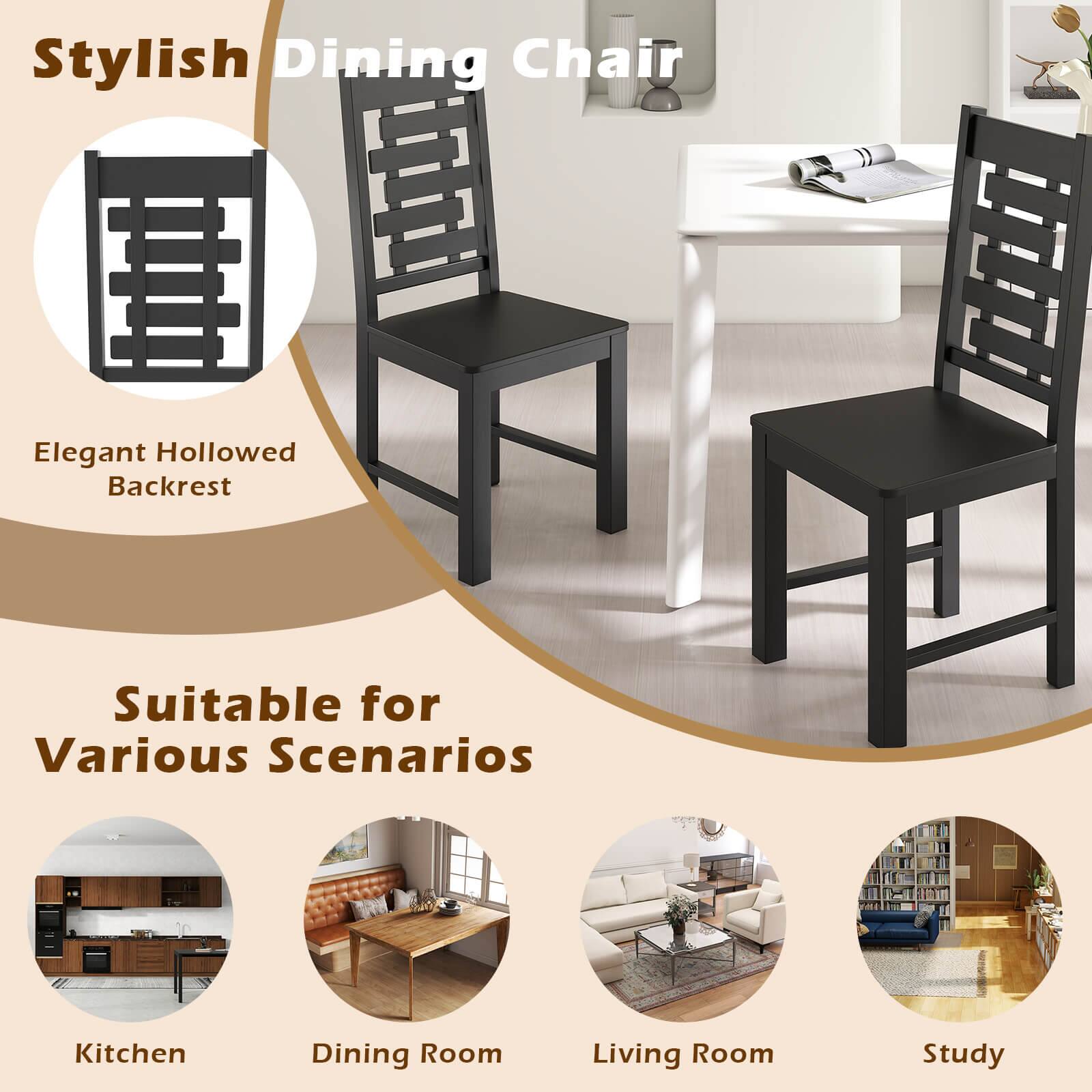 Stylish Dining Chair

Elegant Hollowed Backrest

Suitable for Various Scenarios

Kitchen  
Dining Room  
Living Room  
Study
