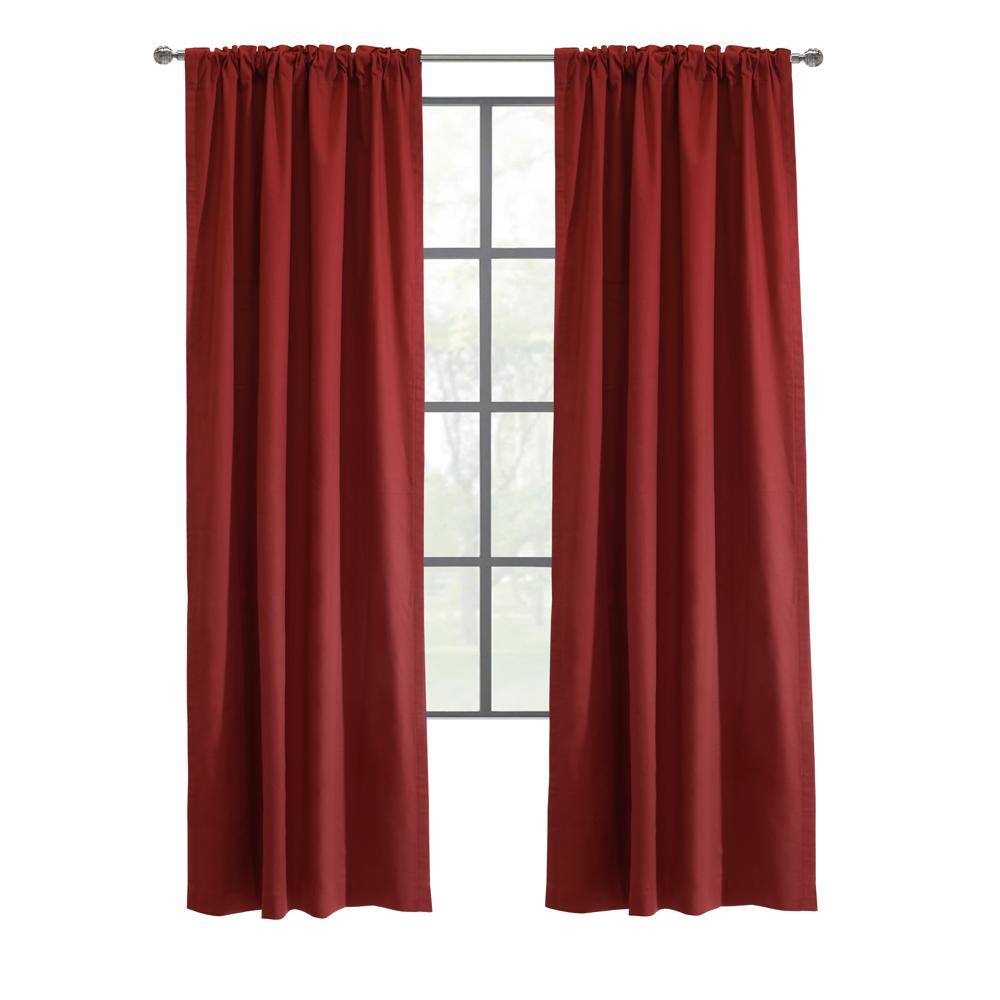 Angle. Commonwealth Home Fashions - Thermalogic Weathermate Topsions Room Darkening   Curtain Panel Pair Each 40" x 84" Burgundy - Burgundy.