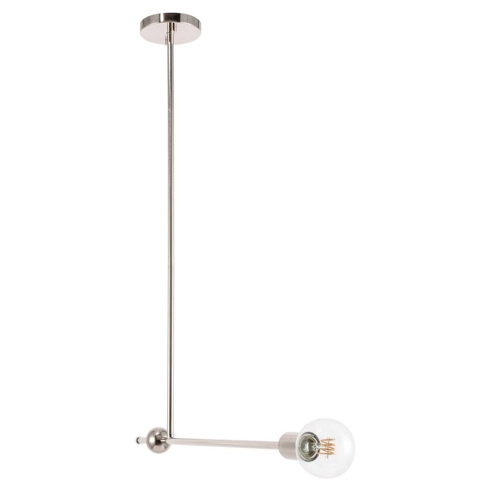 Alt View 1. Living District - Brees 1 Light Chrome Pendant - Chrome.