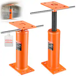 VEVOR - House Floor Jacks, 2 Pack, 12"-16" Height Range, 9700 lbs Max Load Capacity Per Unit, Adjustable Support Beam Basement - Orange