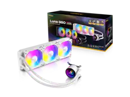 Antec - Luna 360 ARGB AIO CPU Cooler, 3x120mm PWM Fans, Infinity Mirror Head, Intel LGA 1700/1851 & AMD AM4/AM5 - White