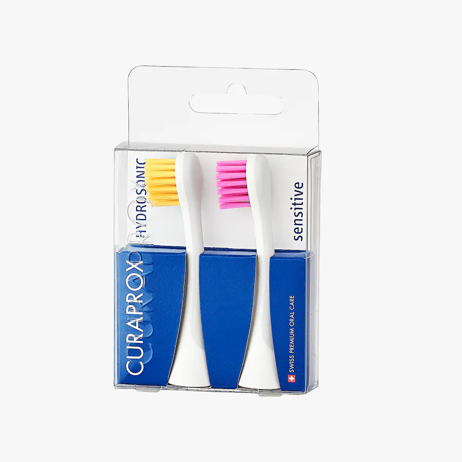 Curaprox Sensitive Curaprox Brush Head Hydrosonic, Sensitive, 2 pcs Yellow/Pink 73349372 ...
